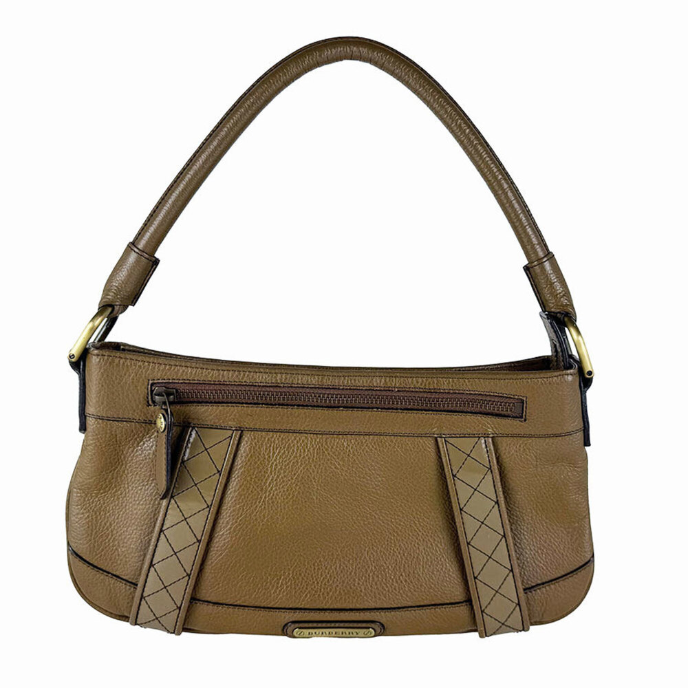 Burberry handbag, leather, brown, women's, z10955